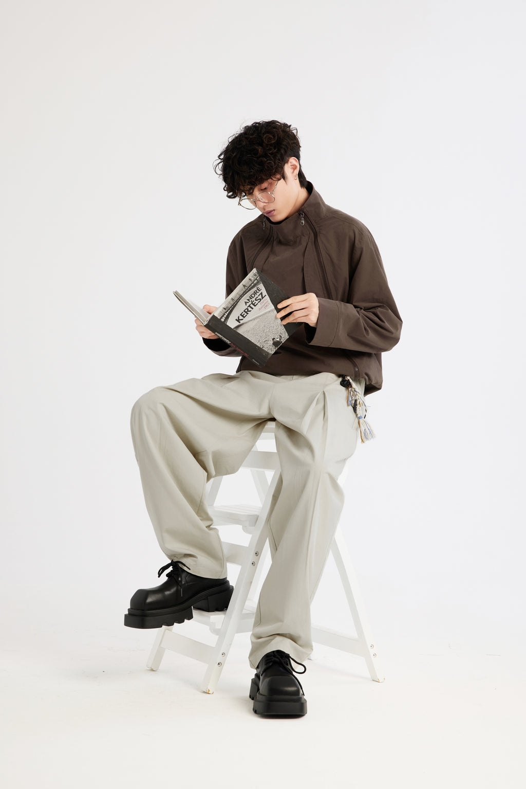 REC Double-door zipper high-neck sweater jacket op1