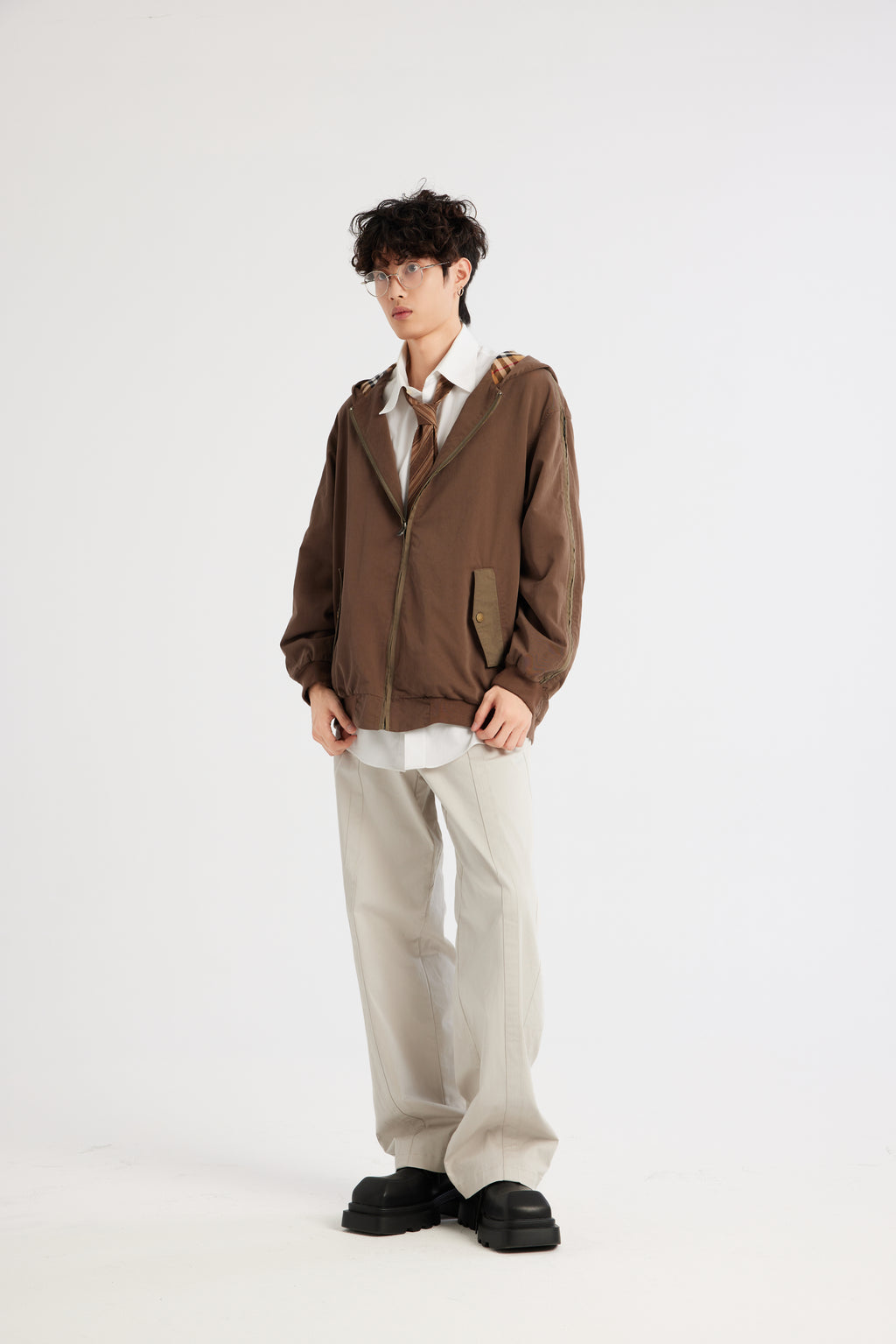 REC Cotton hooded cardigan jacket op1