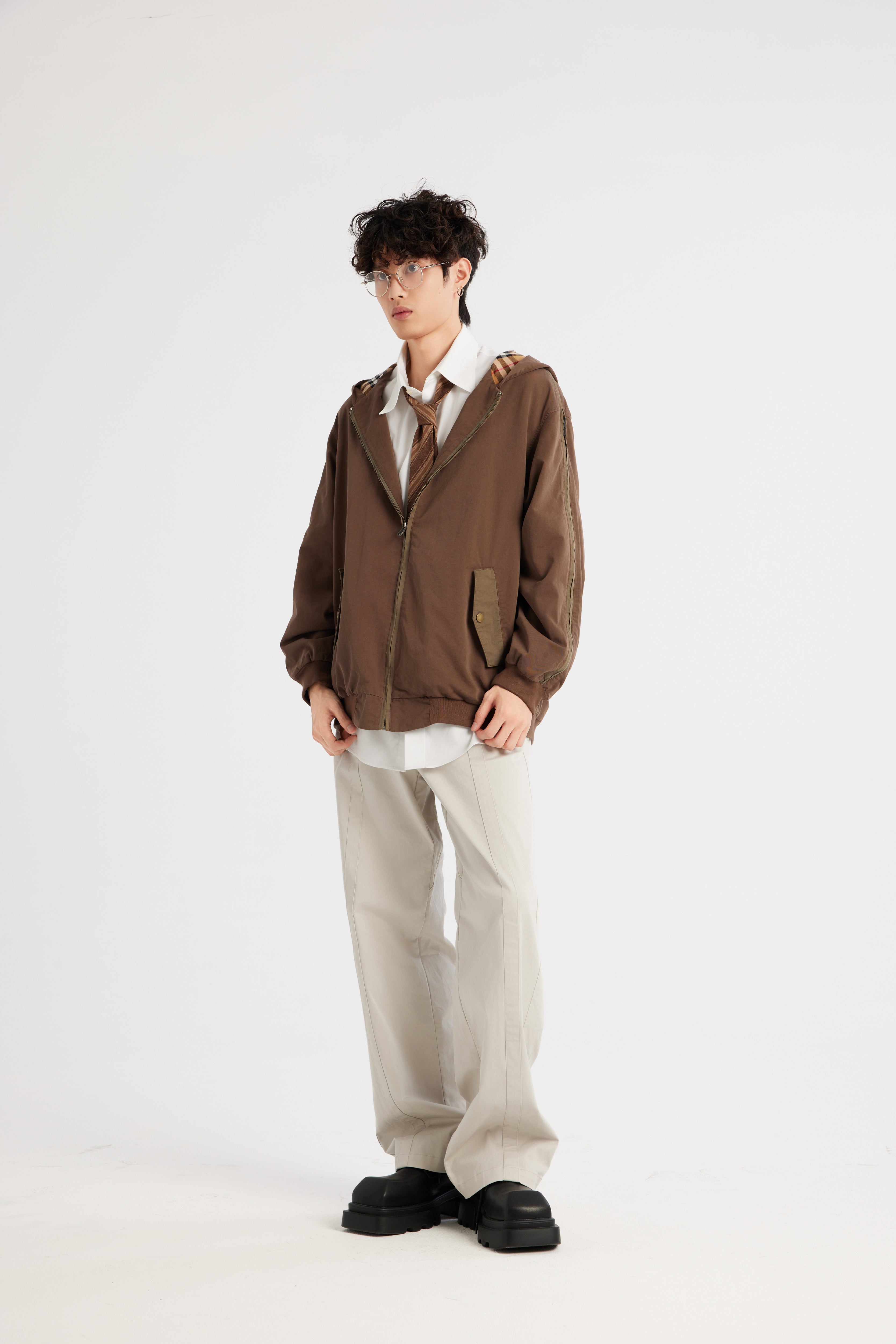 REC Cotton hooded cardigan jacket op1