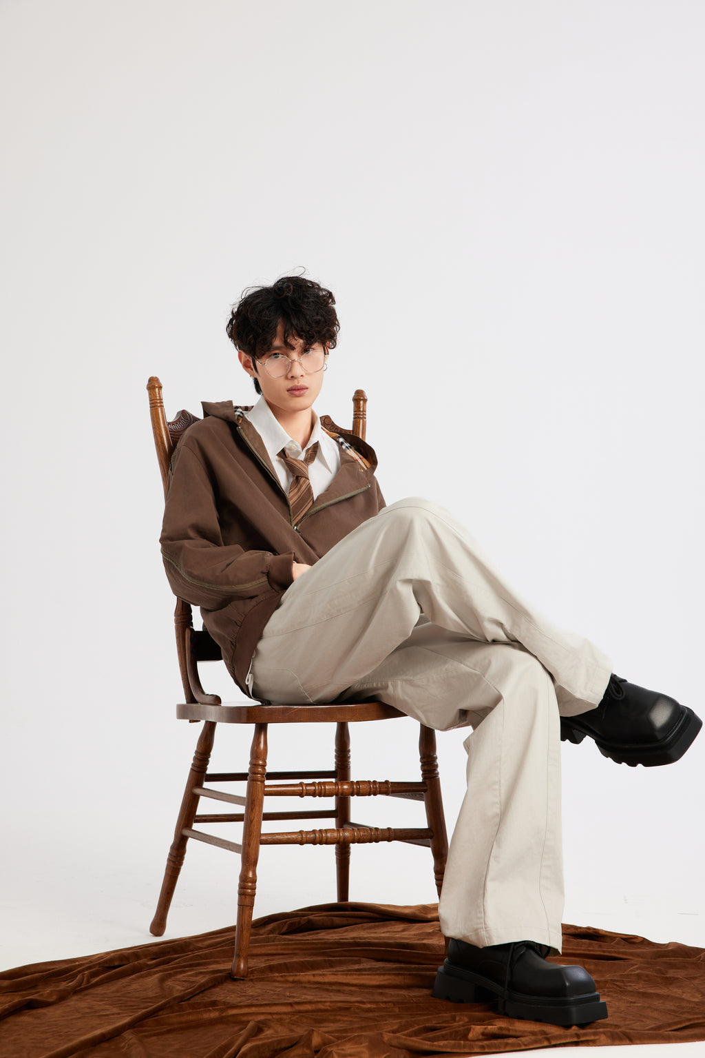 REC Cotton hooded cardigan jacket op1