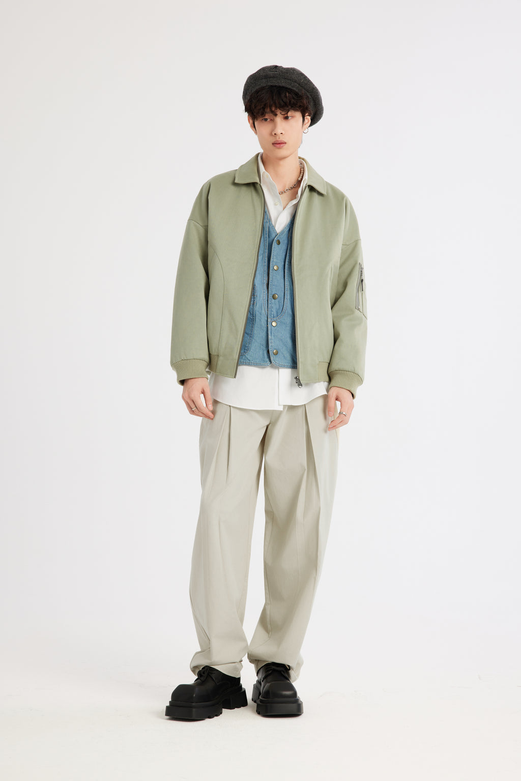 REC Italian worsted cotton jacket filled with wool op1