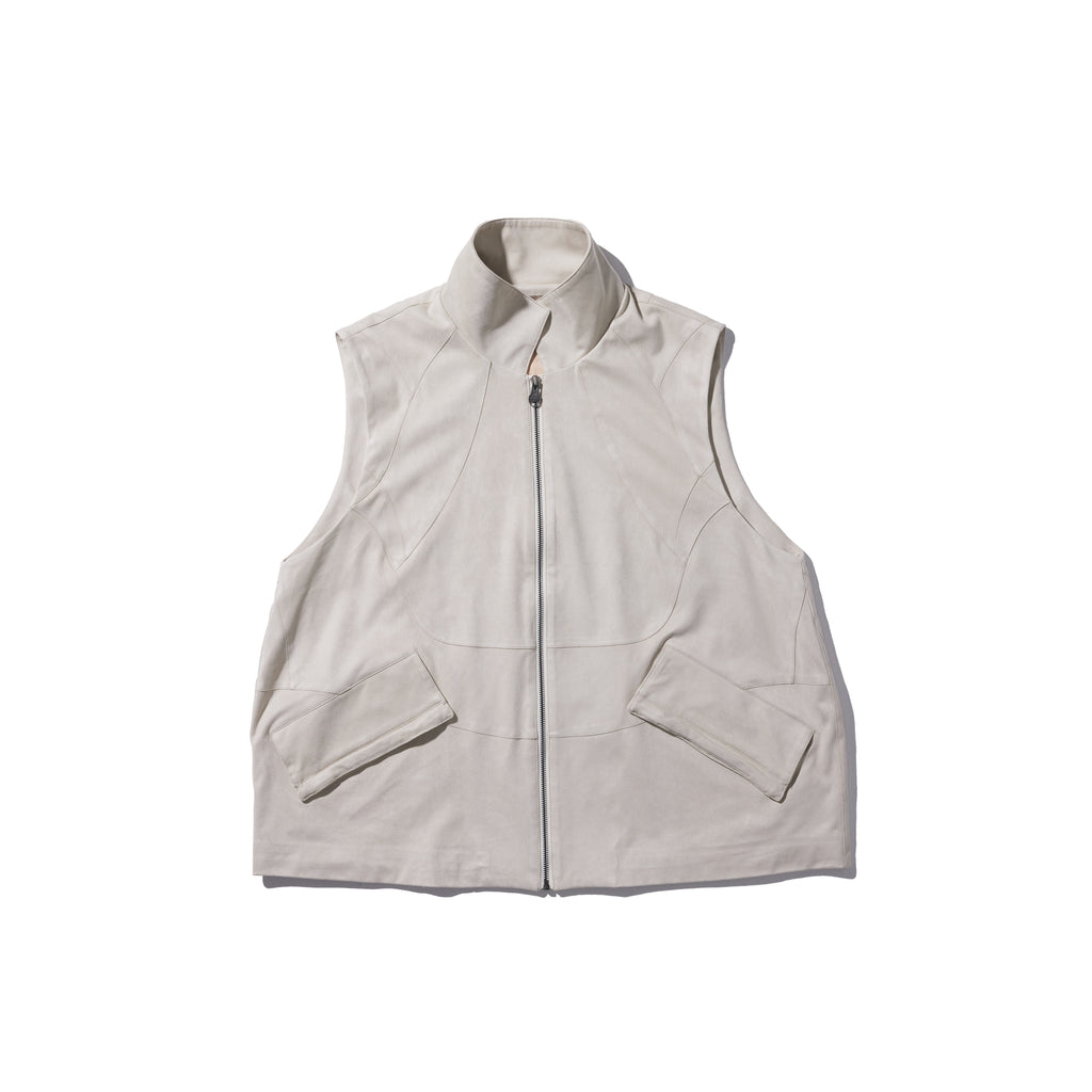 REC Suede-like spliced turtleneck vest op1