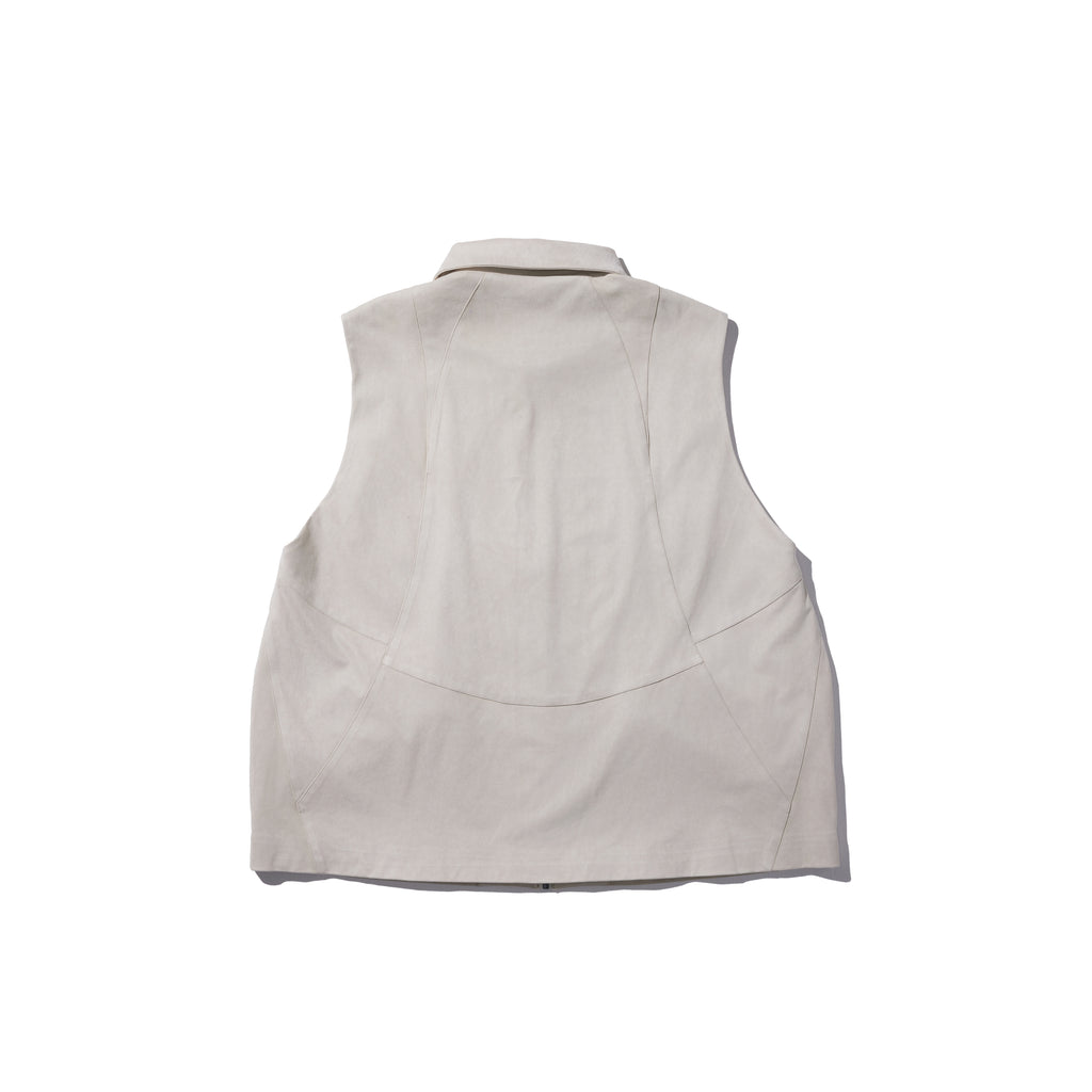 REC Suede-like spliced turtleneck vest op1