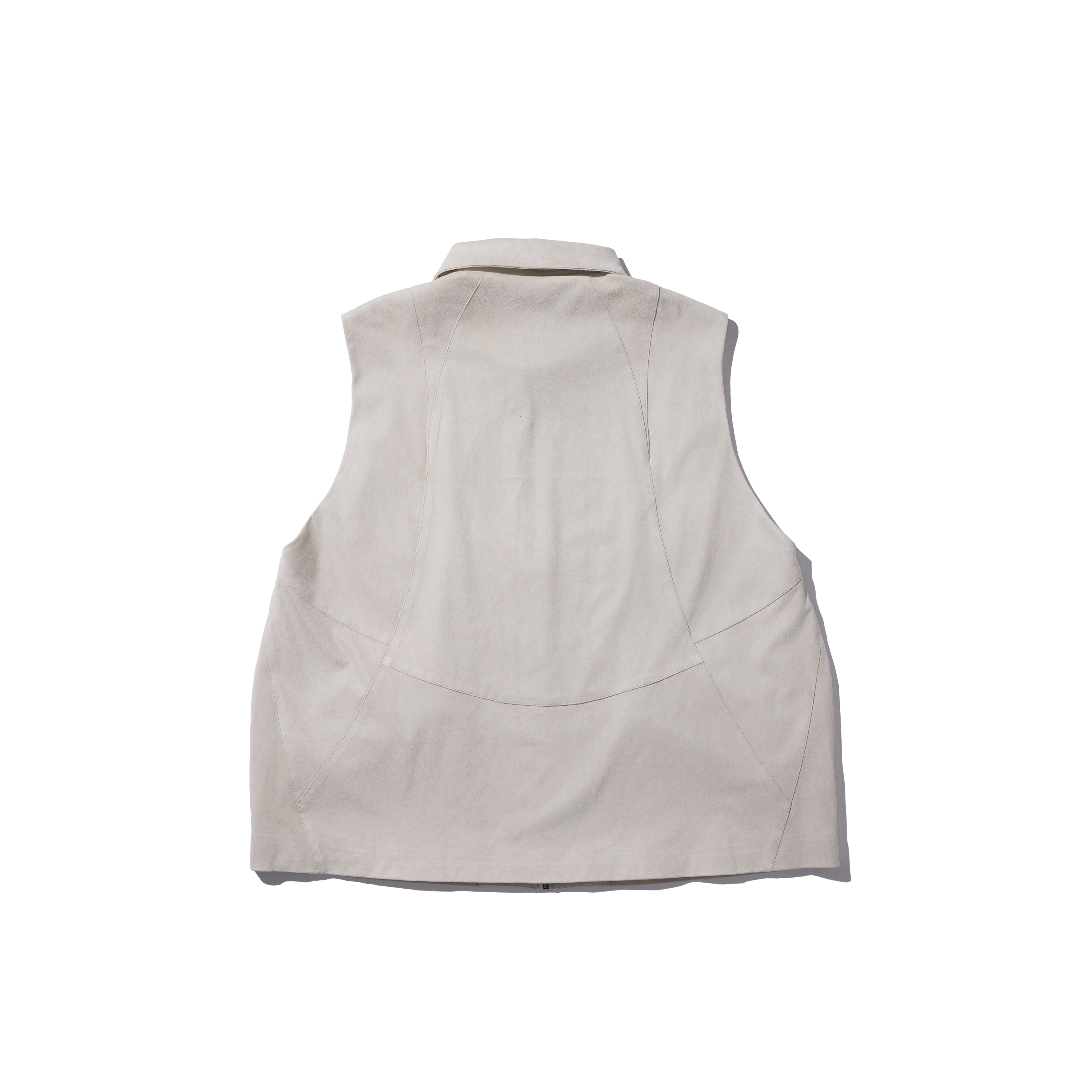REC Suede-like spliced turtleneck vest op1