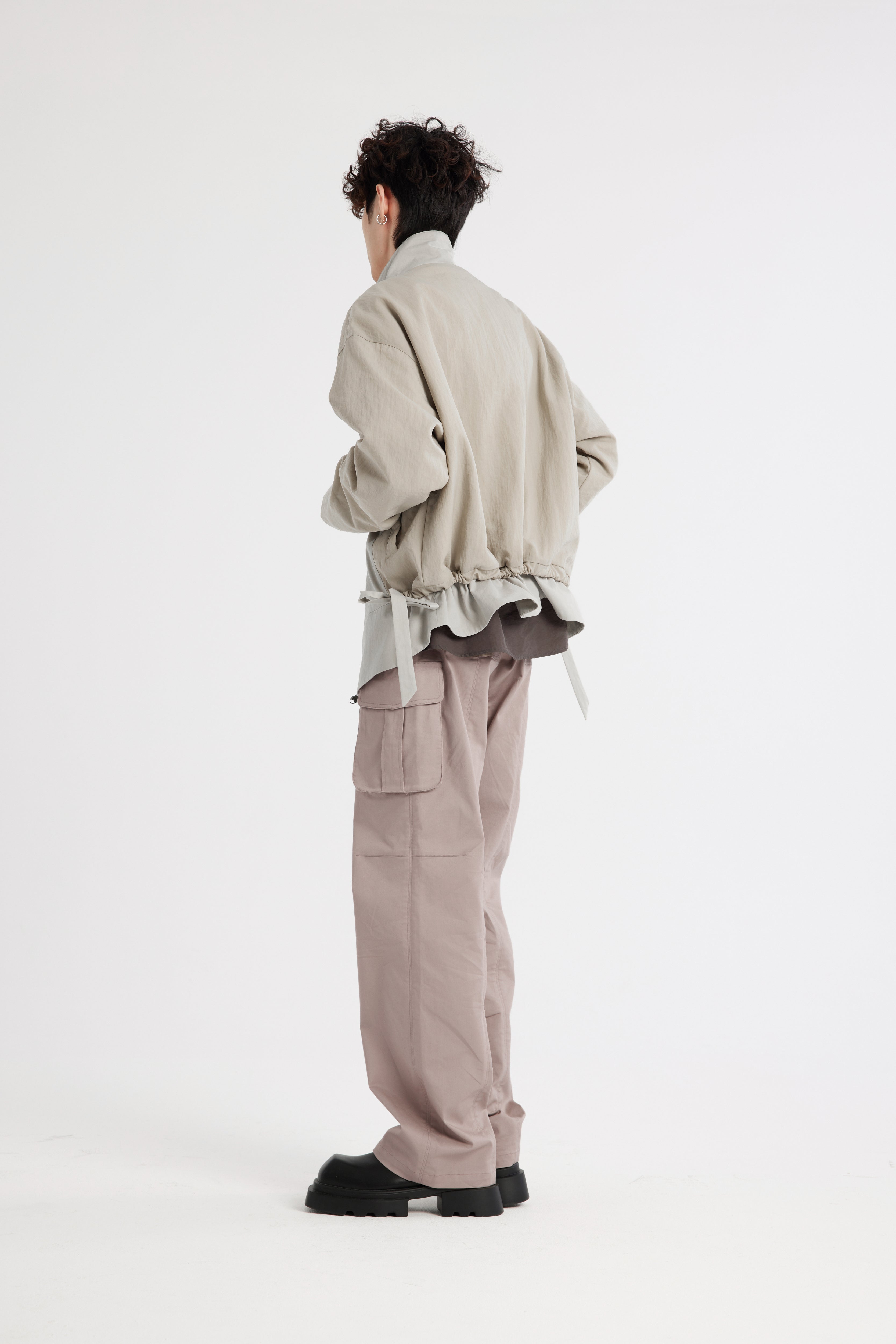 REC Stitched-washed and distressed workwear casual pants op1